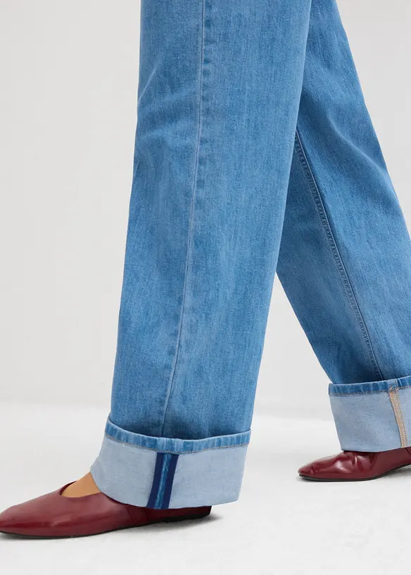 Loose Fit, Straight-jeans Mid Waist, Full Length, bonprix