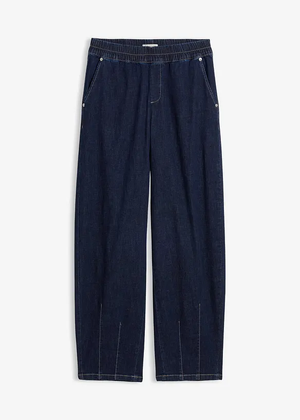 Barrel Jeans Mid Waist, komfortlinning, bonprix