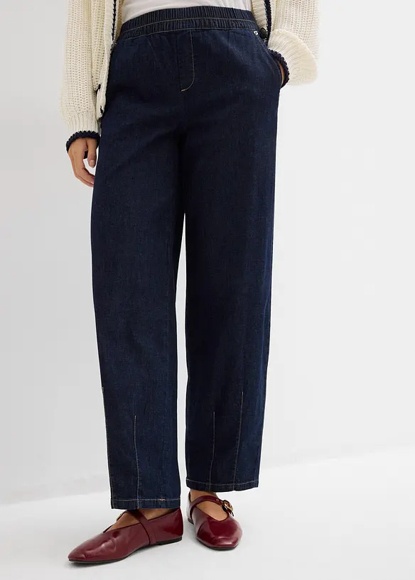 Barrel Jeans Mid Waist, komfortlinning, bonprix