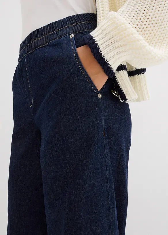 Barrel Jeans Mid Waist, komfortlinning, bonprix