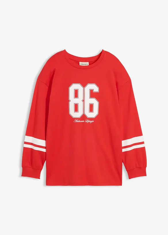 Oversized topp i 100% &oslash;kologisk bomull med lange ermer, bonprix