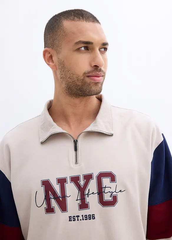 Sweatshirt i 100% &oslash;kologisk bomull, Loose Fit, bonprix