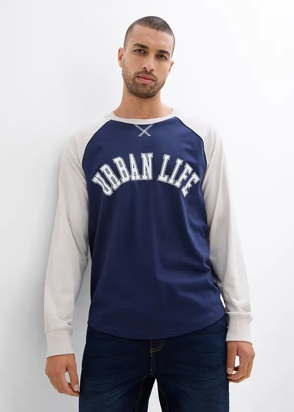 Langermet shirt i 100% &oslash;kologisk bomull, bonprix