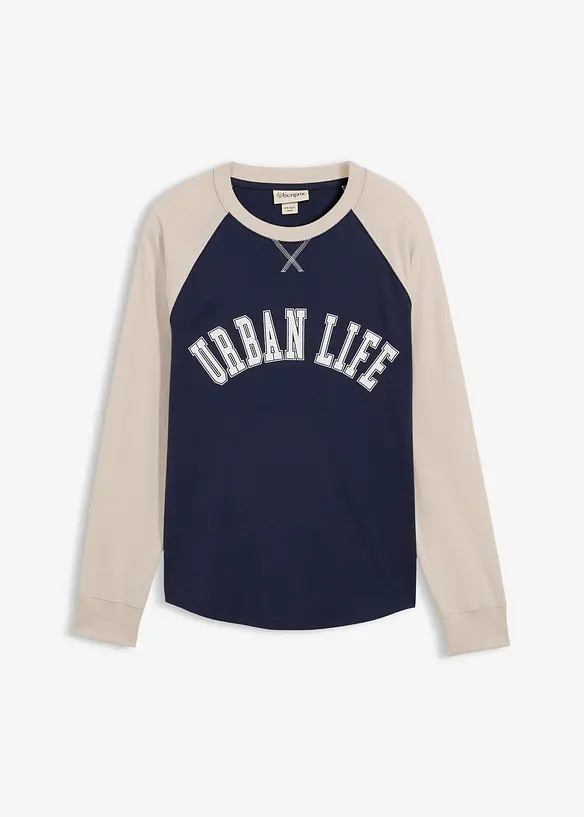 Langermet shirt i 100% &oslash;kologisk bomull, bonprix