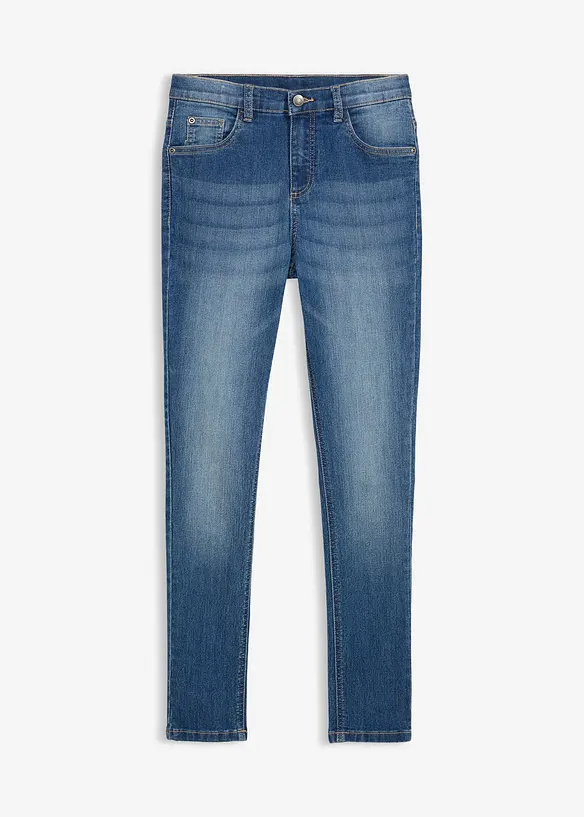 Skinny jeans i materiale med stretch og regulerbar linning, Straight, bonprix