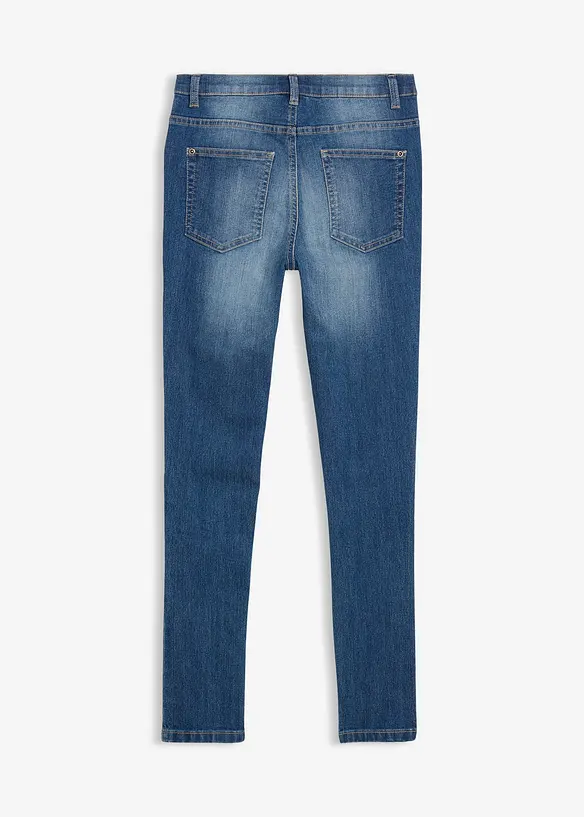 Skinny jeans i materiale med stretch og regulerbar linning, Straight, bonprix