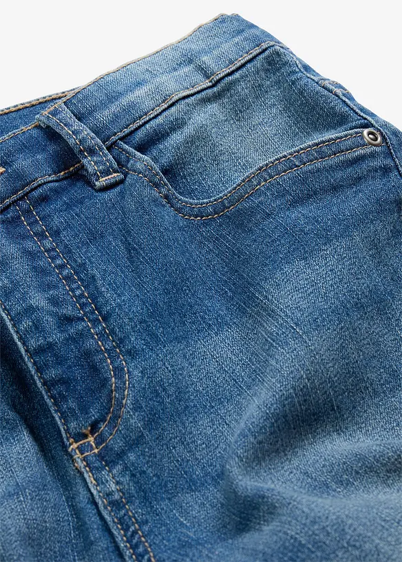 Skinny jeans i materiale med stretch og regulerbar linning, Straight, bonprix