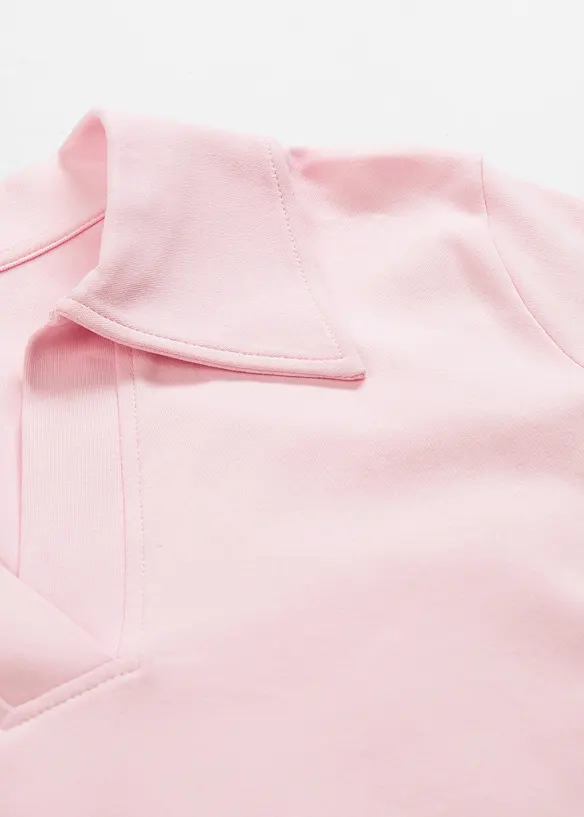 Topp med krage i 100% &oslash;kologisk bomull, bonprix