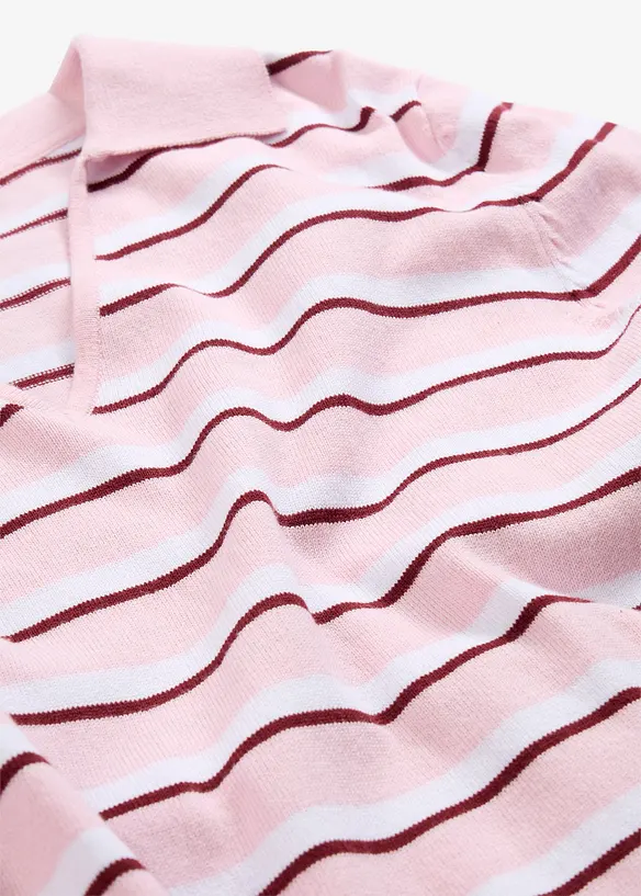 Genser med krage og V-hals, bonprix