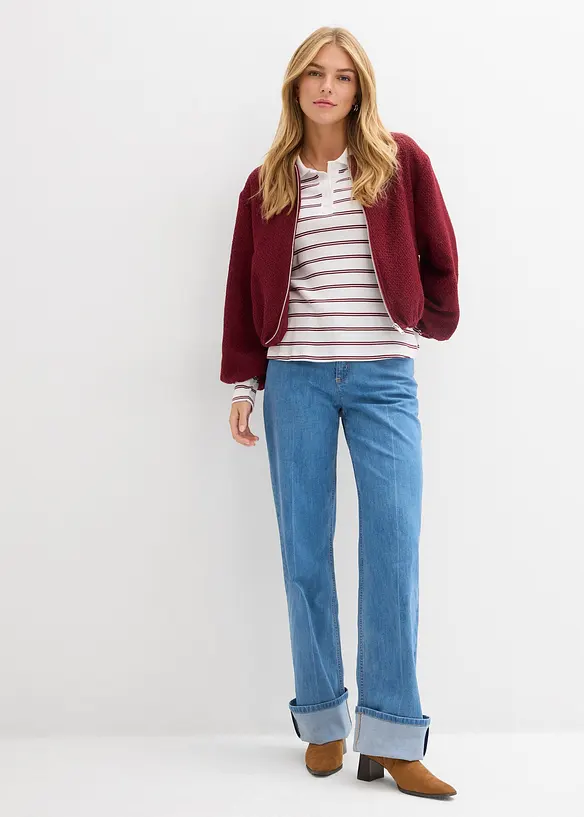 Bomberjakke i myk boucl&eacute;, bonprix