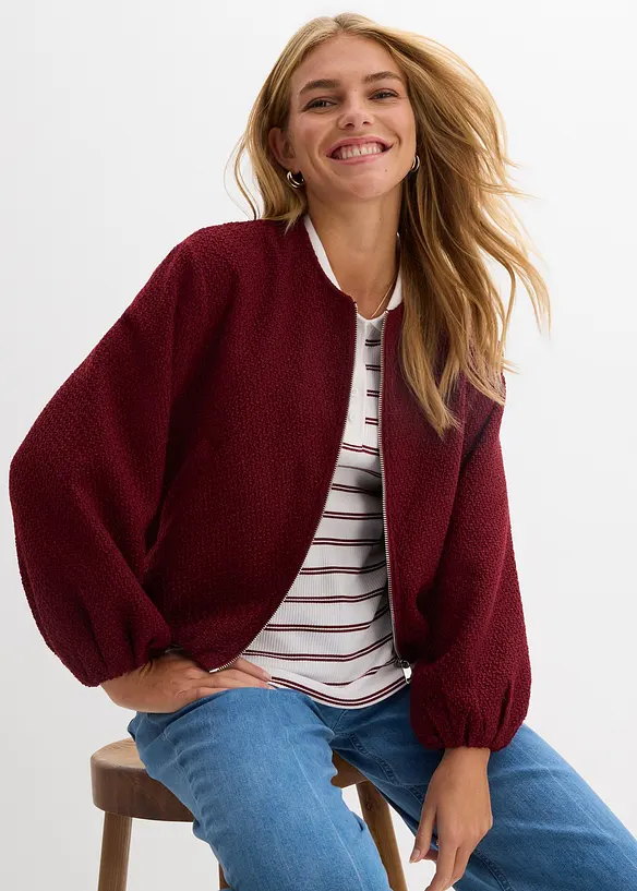 Bomberjakke i myk boucl&eacute;, bonprix