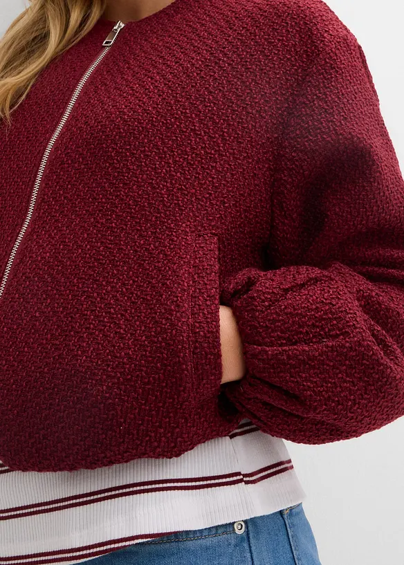 Bomberjakke i myk boucl&eacute;, bonprix