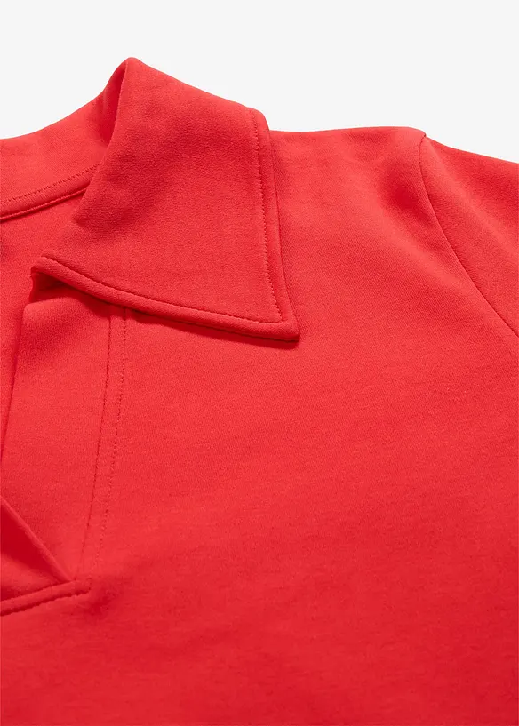 Topp med krage i 100% &oslash;kologisk bomull, bonprix