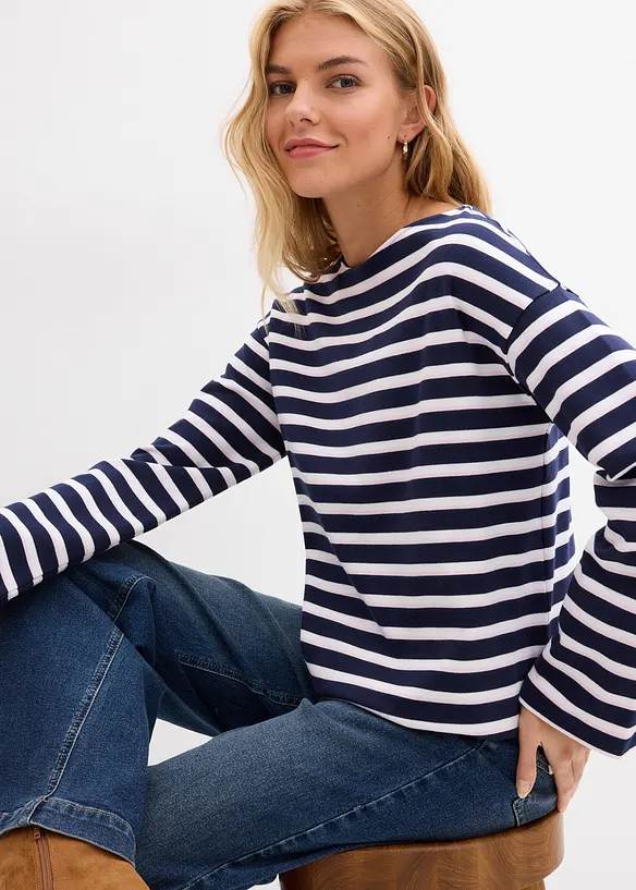 Langermet topp i 100% &oslash;kologisk bomull, bonprix