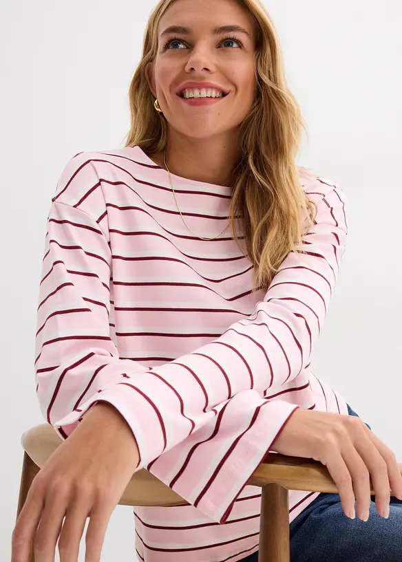 Langermet topp i 100% &oslash;kologisk bomull, bonprix