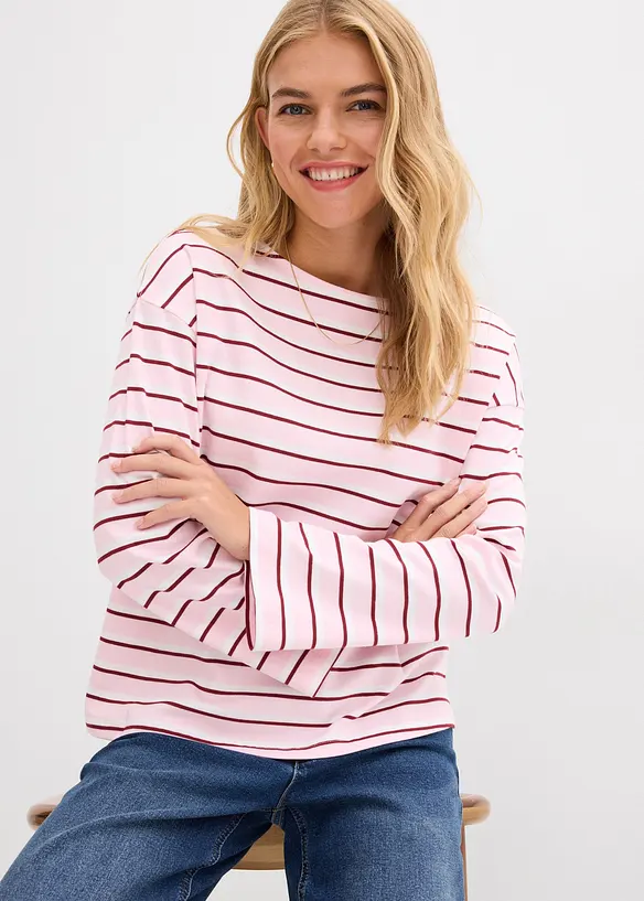 Langermet topp i 100% &oslash;kologisk bomull, bonprix