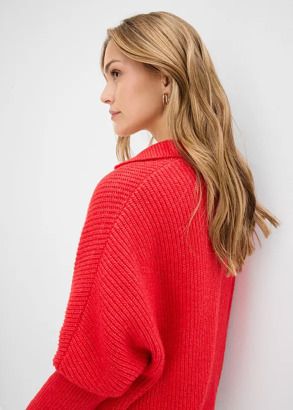 Oversized genser med krage, bonprix