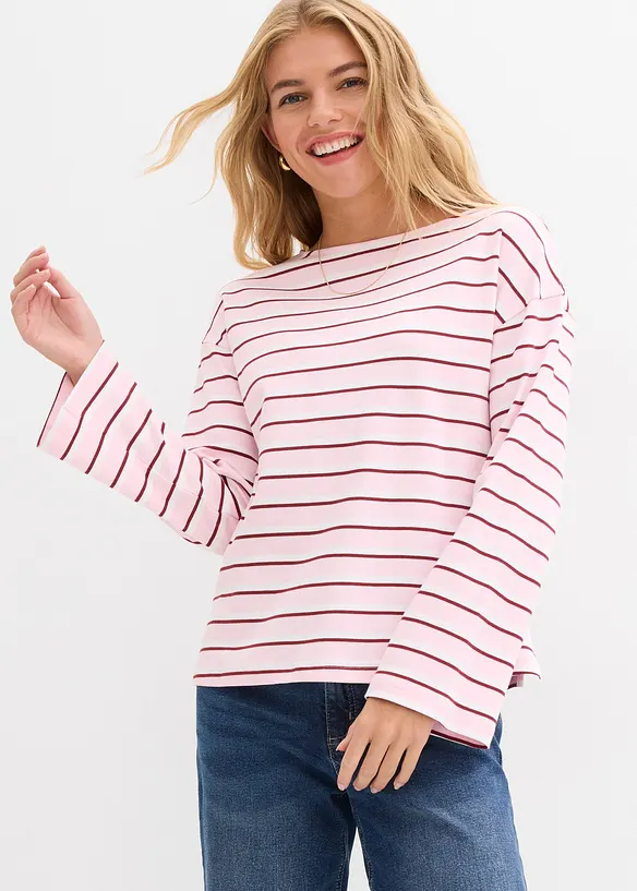 Langermet topp i 100% &oslash;kologisk bomull, bonprix