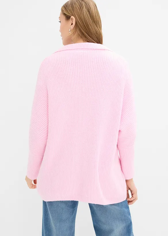 Oversized genser med krage, bonprix