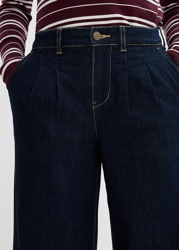 Wide Leg-jeans High Waist, komfortlinning, bonprix