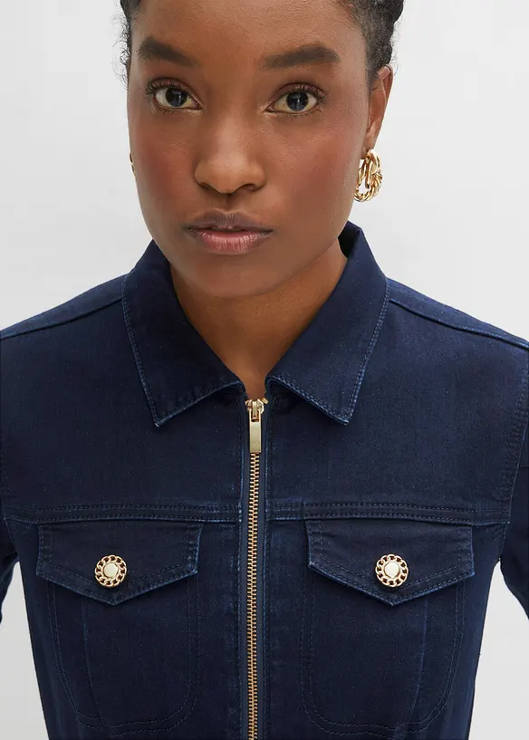 Jeanskjole med glidel&aring;s, bonprix