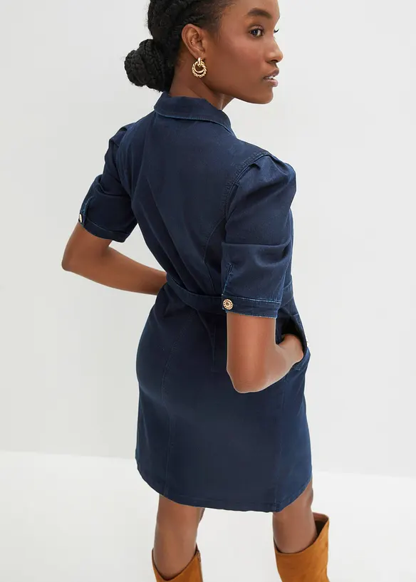 Jeanskjole med glidel&aring;s, bonprix