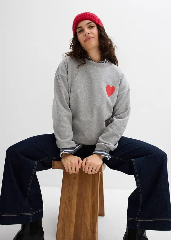 Oversized sweatshirt i &oslash;kologisk bomull, bonprix
