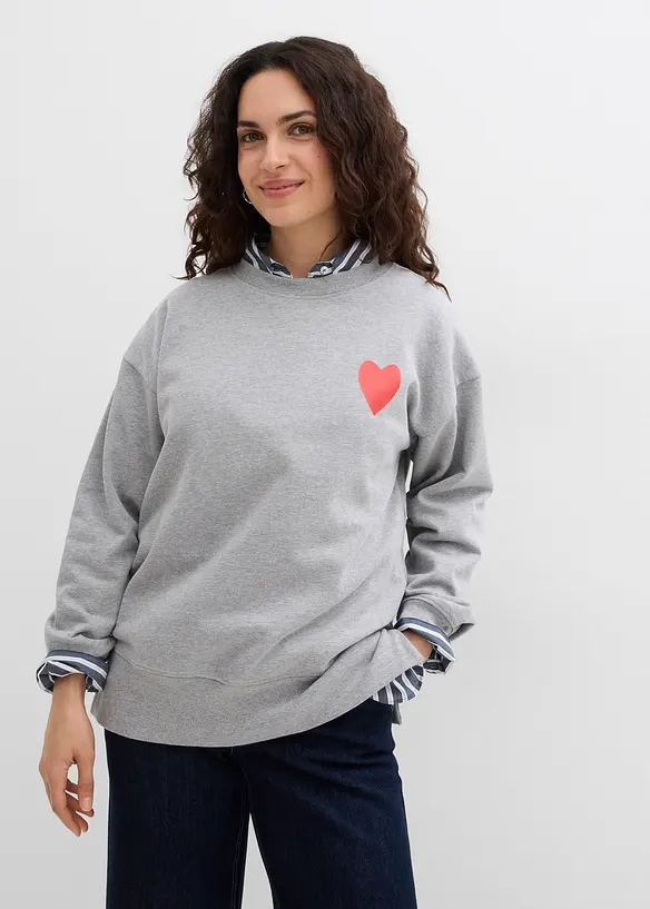 Oversized sweatshirt i &oslash;kologisk bomull, bonprix