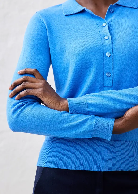 Genser med silke og krage, bonprix