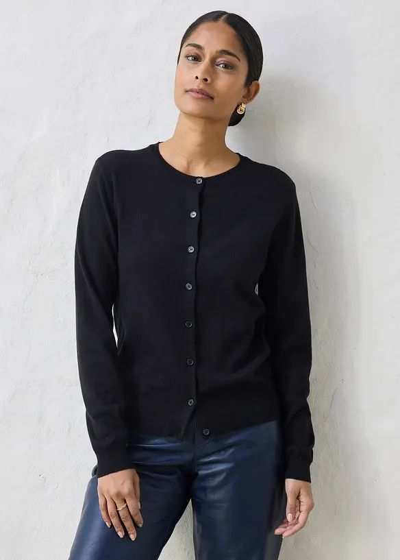 Cardigan med silke, bonprix