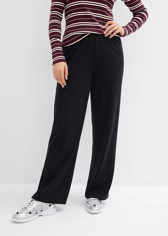 Jerseybukse av ribbet materiale (2-pack), bonprix