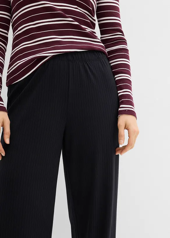 Jerseybukse av ribbet materiale (2-pack), bonprix