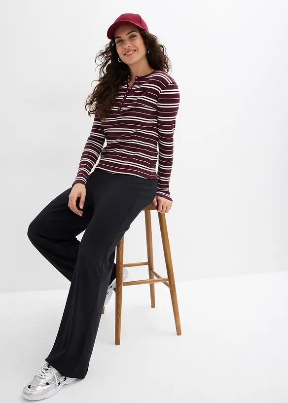 Jerseybukse av ribbet materiale (2-pack), bonprix