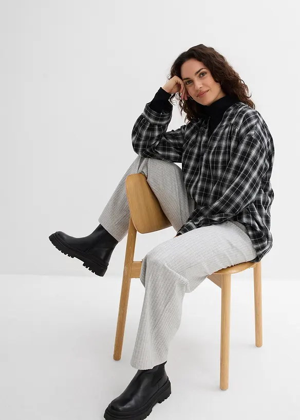 Jerseybukse av ribbet materiale (2-pack), bonprix