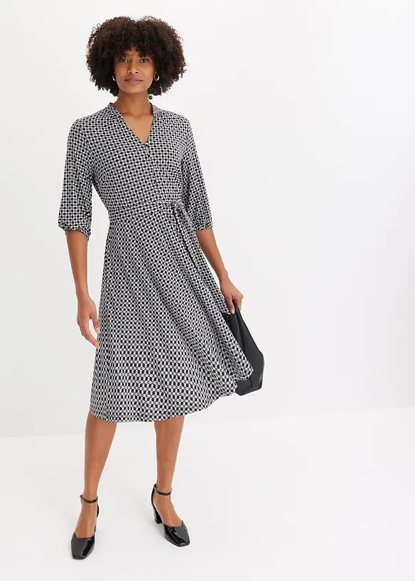 Trikotkjole med knytebelte (2-pack), bonprix