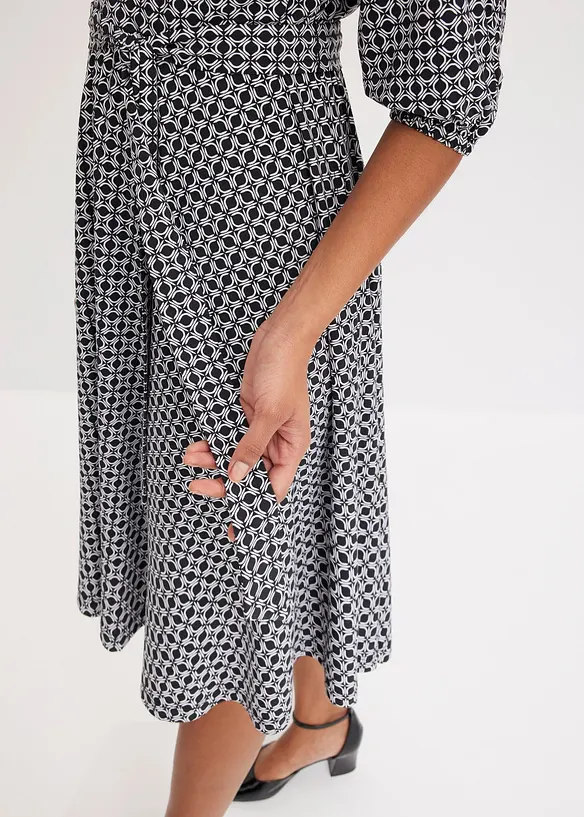 Trikotkjole med knytebelte (2-pack), bonprix