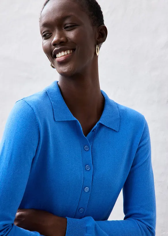 Genser med silke og krage, bonprix