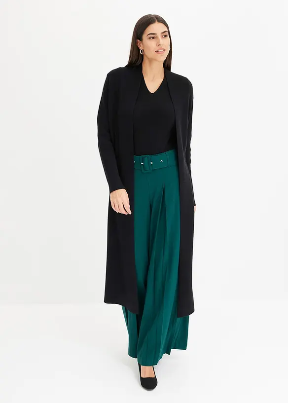 Kortermet genser i ribbestrikk med viskose, bonprix