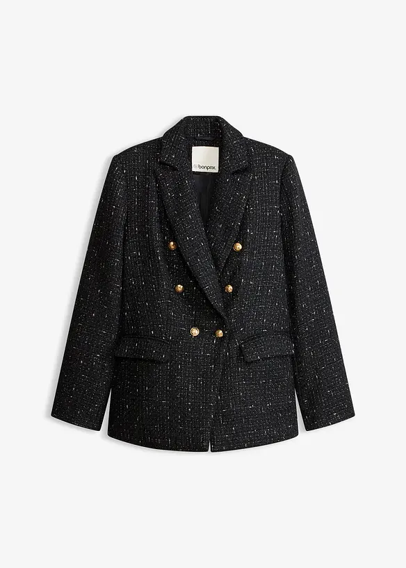 Dobbelkneppet boucl&eacute;-blazer, bonprix