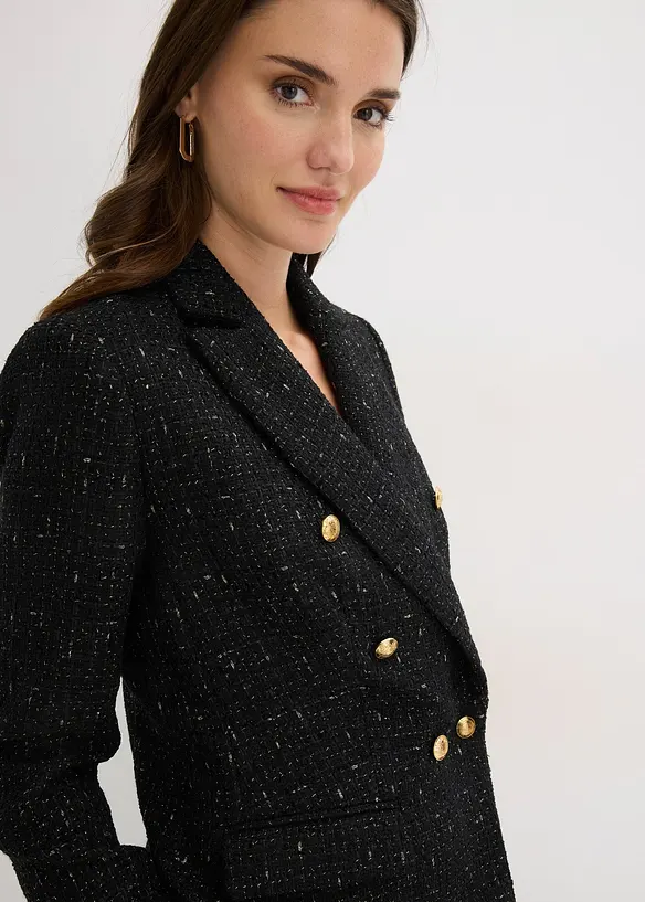 Dobbelkneppet boucl&eacute;-blazer, bonprix