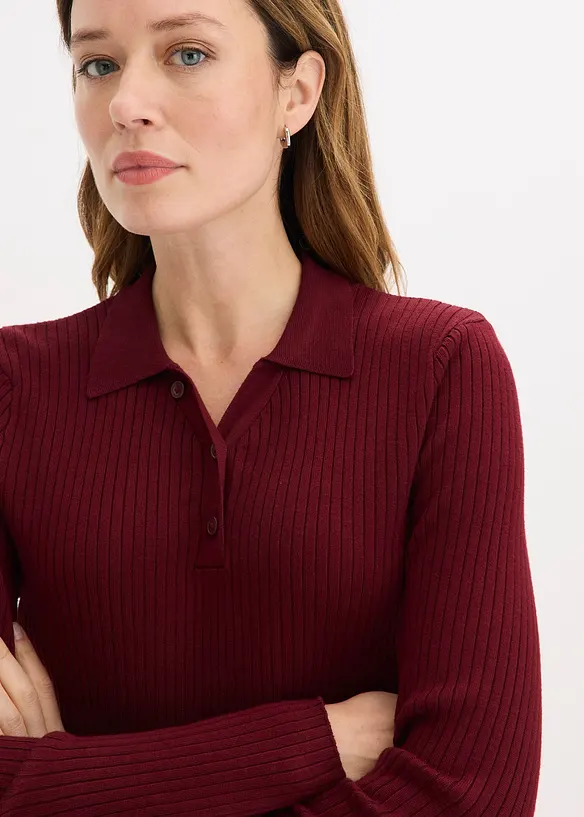 Ribbestrikket genser av viskosemiks, bonprix