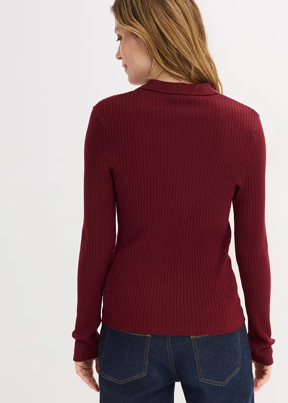 Ribbestrikket genser av viskosemiks, bonprix