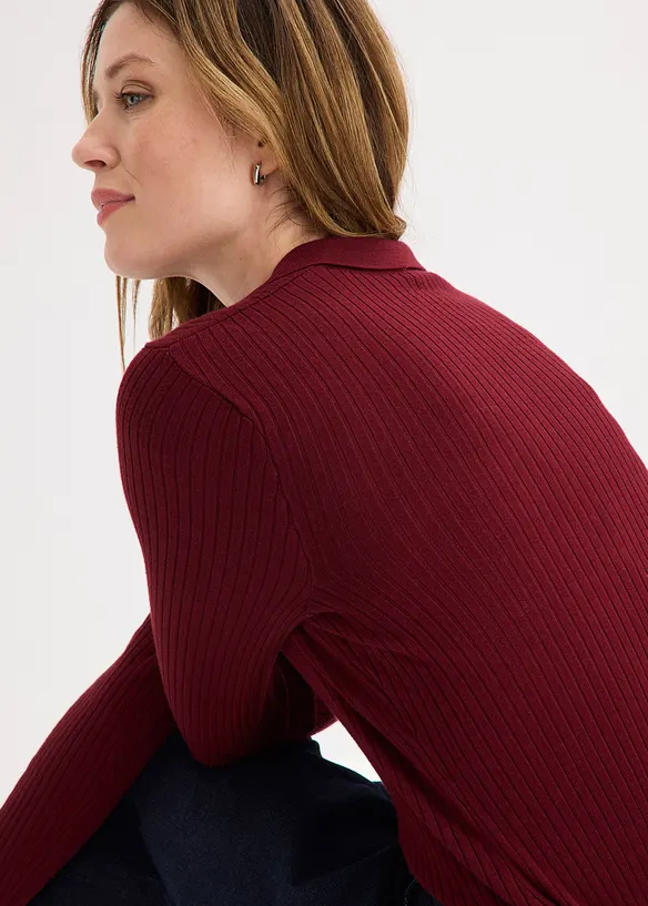 Ribbestrikket genser av viskosemiks, bonprix