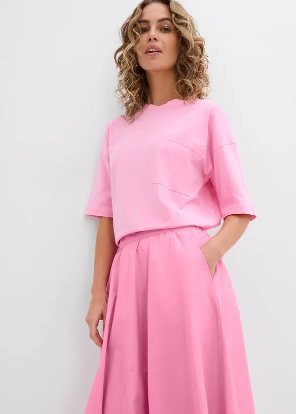 Midiskj&oslash;rt i elastisk bomullsmiks, bonprix