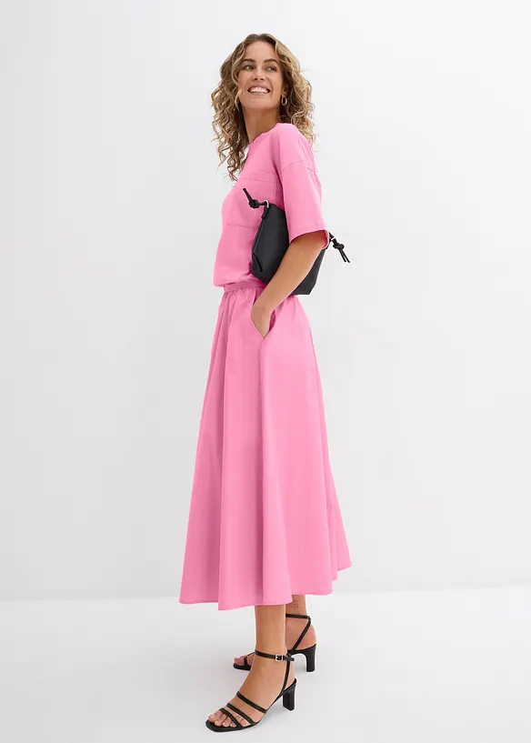 Midiskj&oslash;rt i elastisk bomullsmiks, bonprix