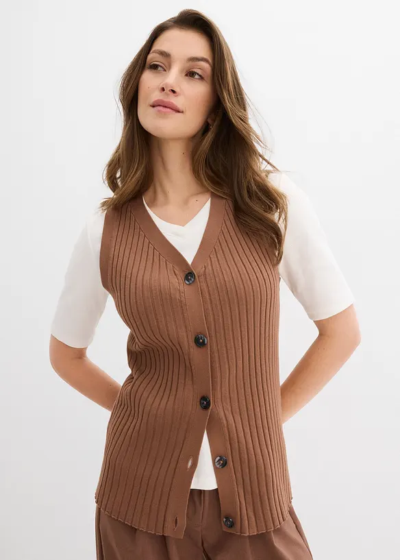 Vest i ribbestrikk, bonprix