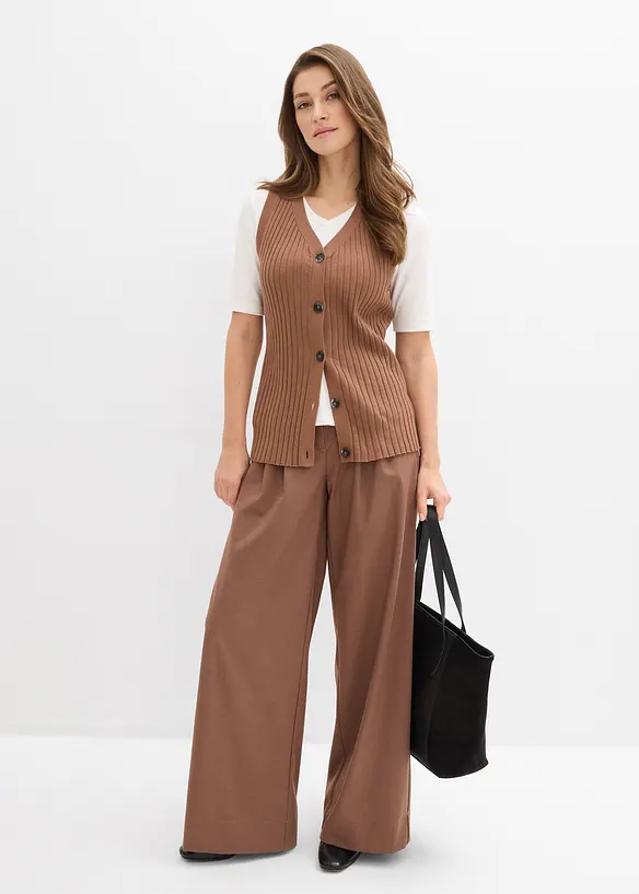 Vest i ribbestrikk, bonprix