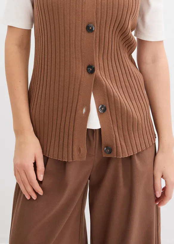 Vest i ribbestrikk, bonprix