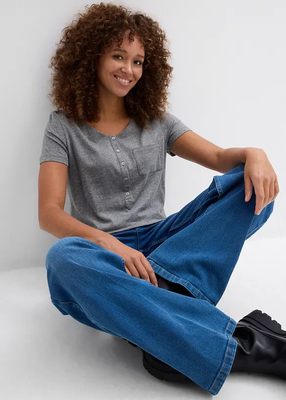 T-skjorte i bomull-/viskosemiks, bonprix