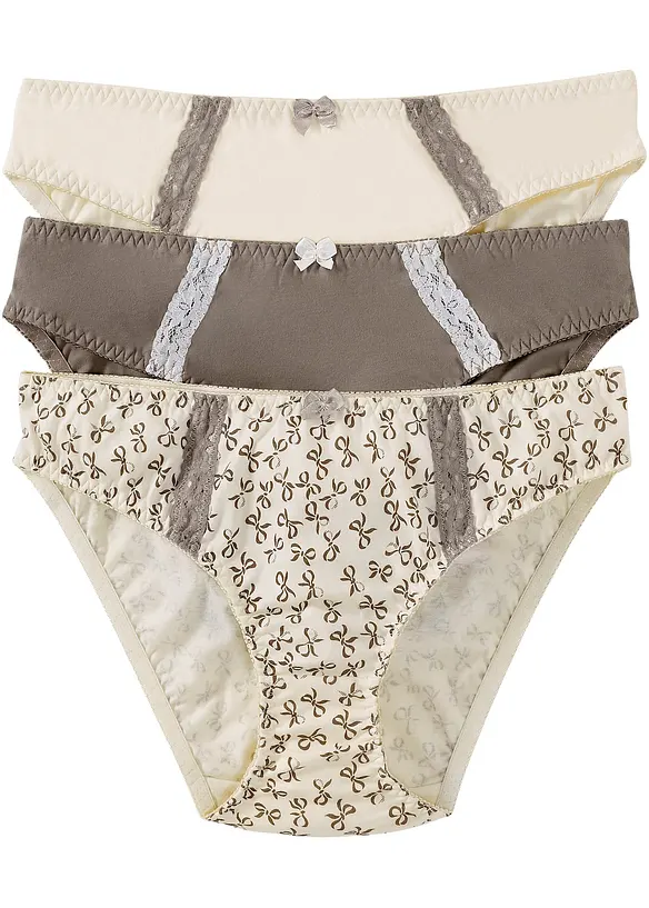 Truse med feminin print (3-pack), bonprix